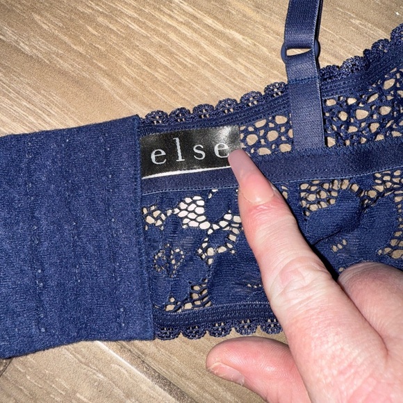 ELSE Petunia Longline Underwire Triangle Bra midnight navy size 32C - Picture 2 of 8